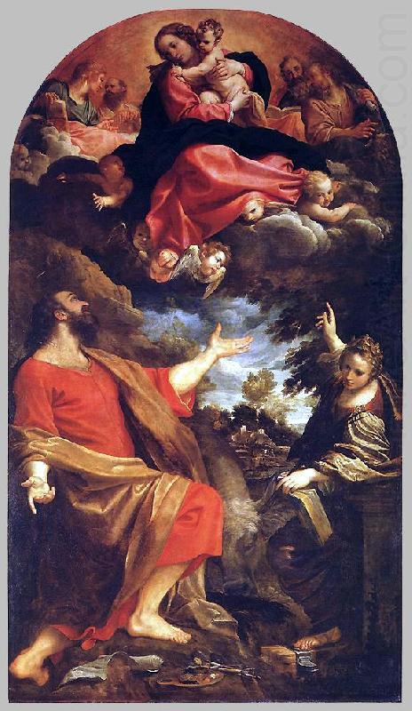 The Virgin Appears to Sts Luke and Catherine, CARRACCI, Annibale